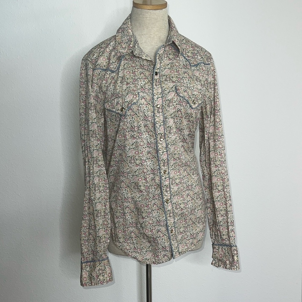 We Are Replay Snap Closure Floral Print Western Shirt